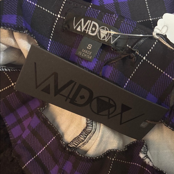 NWT Dolls Kill / Widow Purple & Black Plaid Corset Top - Picture 5 of 5